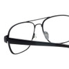 Close Up View of Eyebobs Big Ball Designer Reading Eye Glasses in Gun Metal Black Unisex Aviator Full Rim Metal 56 mm