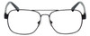 Front View of Eyebobs Big Ball Designer Reading Eye Glasses in Gun Metal Black Unisex Aviator Full Rim Metal 56 mm