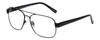 Profile View of Eyebobs Big Ball Designer Blue Light Blocking Eyeglasses in Gun Metal Black Unisex Aviator Full Rim Metal 56 mm