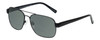 Profile View of Eyebobs Big Ball Designer Polarized Reading Sunglasses with Custom Cut Powered Smoke Grey Lenses in Gun Metal Black Unisex Aviator Full Rim Metal 56 mm
