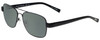 Profile View of Eyebobs Big Ball Designer Polarized Reading Sunglasses with Custom Cut Powered Smoke Grey Lenses in Gun Metal Black Unisex Aviator Full Rim Metal 56 mm