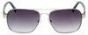 Front View of Eyebobs Big Ball Aviator Sunglasses Gun Metal Silver w/Smoke Grey Gradient 56 mm