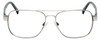 Front View of Eyebobs Big Ball Designer Reading Eye Glasses in Gun Metal Silver Unisex Aviator Full Rim Metal 56 mm