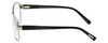 Side View of Eyebobs Big Ball Designer Reading Eye Glasses in Gun Metal Silver Unisex Aviator Full Rim Metal 56 mm