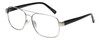 Profile View of Eyebobs Big Ball Designer Blue Light Blocking Eyeglasses in Gun Metal Silver Unisex Aviator Full Rim Metal 56 mm