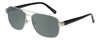 Profile View of Eyebobs Big Ball Designer Polarized Sunglasses with Custom Cut Smoke Grey Lenses in Gun Metal Silver Unisex Aviator Full Rim Metal 56 mm
