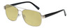 Profile View of Eyebobs Big Ball Designer Polarized Reading Sunglasses with Custom Cut Powered Sun Flower Yellow Lenses in Gun Metal Silver Unisex Aviator Full Rim Metal 56 mm