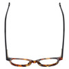 Top View of Eyebobs Bitty Witty Designer Reading Eye Glasses with Prescription Progressive Rx Lenses in Tortoise Havana Brown Gold Ladies Round Full Rim Acetate 42 mm
