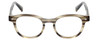 Front View of Eyebobs Bitty Witty Designer Reading Eye Glasses with Prescription Progressive Rx Lenses in Amber Brown Crystal Marble Ladies Round Full Rim Acetate 42 mm