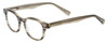 Profile View of Eyebobs Bitty Witty Designer Progressive Lens Prescription Rx Eyeglasses in Amber Brown Crystal Marble Ladies Round Full Rim Acetate 42 mm