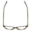 Top View of Eyebobs Bitty Witty Designer Reading Eye Glasses with Prescription Progressive Rx Lenses in Amber Brown Crystal Marble Ladies Round Full Rim Acetate 42 mm