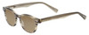 Profile View of Eyebobs Bitty Witty Designer Polarized Sunglasses with Custom Cut Amber Brown Lenses in Amber Brown Crystal Marble Ladies Round Full Rim Acetate 42 mm