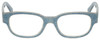 Front View of Eyebobs Bossy Unisex Square Full Rim Designer Reading Glasses in Blue Jean 51 mm