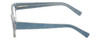Side View of Eyebobs Bossy Unisex Square Full Rim Designer Reading Glasses in Blue Jean 51 mm