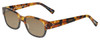 Profile View of Eyebobs Bossy Designer Polarized Reading Sunglasses with Custom Cut Powered Amber Brown Lenses in Tortoise Havana Brown Gold Black Unisex Square Full Rim Acetate 51 mm