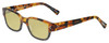 Profile View of Eyebobs Bossy Designer Polarized Reading Sunglasses with Custom Cut Powered Sun Flower Yellow Lenses in Tortoise Havana Brown Gold Black Unisex Square Full Rim Acetate 51 mm