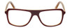 Front View of Eyebobs Buzzed Designer Reading Eye Glasses with Prescription Bi-Focal Rx Lenses in Burgundy Red Layer Orange Crystal Unisex Square Full Rim Acetate 52 mm