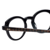 Close Up View of Eyebobs Cabaret Designer Reading Eye Glasses with Single Vision Prescription Rx Lenses in Black Brown Crystal Diamond Ladies Round Full Rim Acetate 40 mm