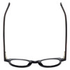 Top View of Eyebobs Cabaret Designer Reading Eye Glasses with Prescription Bi-Focal Rx Lenses in Black Brown Crystal Diamond Ladies Round Full Rim Acetate 40 mm