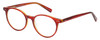 Profile View of Eyebobs Case Closed Women Designer Reading Glasses Red Layer Orange Crystal 47mm