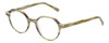Profile View of Eyebobs Cheap Therapy Round Reading Glasses in Green White Gold Marble Horn 45mm