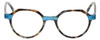 Front View of Eyebobs Cheap Therapy Designer Reading Glasses in Blue Brown Grey Tortoise 45 mm
