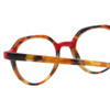 Close Up View of Eyebobs Cheap Therapy Ladies Designer Reading Glasses Brown Red Gold Tort 45 mm