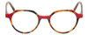 Front View of Eyebobs Cheap Therapy Designer Reading Eye Glasses with Custom Left and Right Powered Lenses in Brown Red Gold Tortoise Havana Ladies Round Full Rim Acetate 45 mm