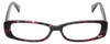 Front View of Eyebobs Co Conspirator Designer Reading Eye Glasses with Custom Left and Right Powered Lenses in Black Red Pink Tortoise Havana Ladies Rectangle Full Rim Acetate 51 mm