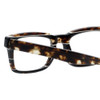 Close Up View of Eyebobs Fare N Square Designer Reading Eye Glasses with Custom Left and Right Powered Lenses in Brown Tortoise Marble White Stripe Unisex Square Full Rim Acetate 51 mm