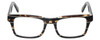 Front View of Eyebobs Fare N Square Designer Reading Eye Glasses with Single Vision Prescription Rx Lenses in Brown Tortoise Marble White Stripe Unisex Square Full Rim Acetate 51 mm