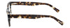 Side View of Eyebobs Fare N Square Designer Reading Eye Glasses with Prescription Bi-Focal Rx Lenses in Brown Tortoise Marble White Stripe Unisex Square Full Rim Acetate 51 mm