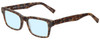 Profile View of Eyebobs Fare N Square Designer Blue Light Blocking Eyeglasses in Matte Tortoise Brown Gold Marble Unisex Square Full Rim Acetate 51 mm