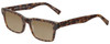 Profile View of Eyebobs Fare N Square Designer Polarized Reading Sunglasses with Custom Cut Powered Amber Brown Lenses in Matte Tortoise Brown Gold Marble Unisex Square Full Rim Acetate 51 mm