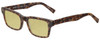 Profile View of Eyebobs Fare N Square Designer Polarized Reading Sunglasses with Custom Cut Powered Sun Flower Yellow Lenses in Matte Tortoise Brown Gold Marble Unisex Square Full Rim Acetate 51 mm