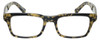 Front View of Eyebobs Fare N Square Designer Reading Eye Glasses with Prescription Progressive Rx Lenses in Black Gold Demi Tortoise Havana Unisex Square Full Rim Acetate 51 mm