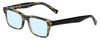 Profile View of Eyebobs Fare N Square Designer Blue Light Blocking Eyeglasses in Black Gold Demi Tortoise Havana Unisex Square Full Rim Acetate 51 mm