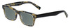 Profile View of Eyebobs Fare N Square Designer Polarized Sunglasses with Custom Cut Smoke Grey Lenses in Black Gold Demi Tortoise Havana Unisex Square Full Rim Acetate 51 mm