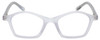 Front View of Eyebobs Firecracker Ladies Square Designer Reading Glasses in Matte Crystal 47mm