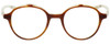 Front View of Eyebobs Flip Round Reading Glasses in Brown Crystal Ivory White Horn Marble 50mm