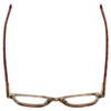 Top View of Eyebobs Flirt Designer Reading Eye Glasses with Prescription Progressive Rx Lenses in Red Crystal Brown Horn Marble Ladies Cateye Full Rim Acetate 48 mm