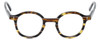 Front View of Eyebobs Frizz Bee Ladies Reading Glasses Brown Gold Tortoise White Stripe 39 mm