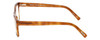 Side View of Eyebobs Full Zip Designer Reading Eye Glasses with Prescription Bi-Focal Rx Lenses in Light Brown Gold Tortoise Crystal Unisex Square Full Rim Acetate 57 mm