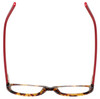 Top View of Eyebobs Hanky Panky Designer Reading Eye Glasses with Prescription Progressive Rx Lenses in Tortoise Brown Gold Crystal Red Ladies Cateye Full Rim Acetate 52 mm