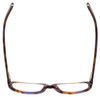 Top View of Eyebobs Hanky Panky Designer Reading Eye Glasses with Prescription Bi-Focal Rx Lenses in Tortoise Purple Brown Gold Crystal Ladies Cateye Full Rim Acetate 52 mm