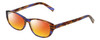 Profile View of Eyebobs Hanky Panky Designer Polarized Sunglasses with Custom Cut Red Mirror Lenses in Tortoise Purple Brown Gold Crystal Ladies Cateye Full Rim Acetate 52 mm