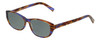 Profile View of Eyebobs Hanky Panky Designer Polarized Reading Sunglasses with Custom Cut Powered Smoke Grey Lenses in Tortoise Purple Brown Gold Crystal Ladies Cateye Full Rim Acetate 52 mm