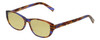 Profile View of Eyebobs Hanky Panky Designer Polarized Reading Sunglasses with Custom Cut Powered Sun Flower Yellow Lenses in Tortoise Purple Brown Gold Crystal Ladies Cateye Full Rim Acetate 52 mm