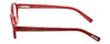 Side View of Eyebobs Haute Flash Ladies Designer Reading Glasses Red Glitter Black Dot 46 mm