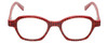 Front View of Eyebobs Haute Flash Designer Reading Eye Glasses with Prescription Bi-Focal Rx Lenses in Red Glitter Black Polka Dot Ladies Square Full Rim Acetate 46 mm